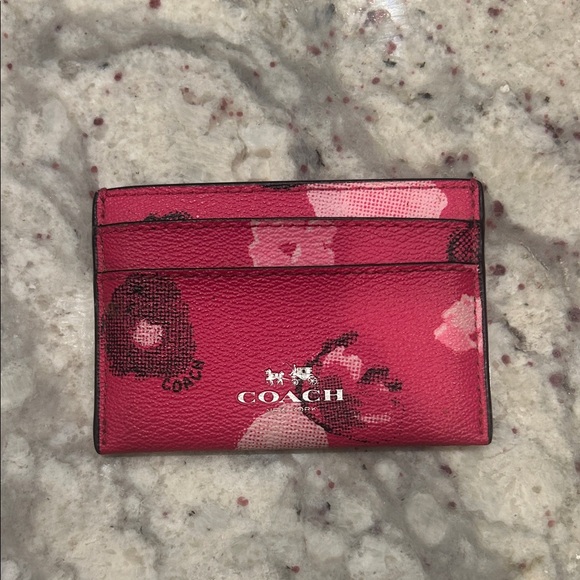 Coach Accessories - Cute Coach Card Case Hot Pink Floral Print